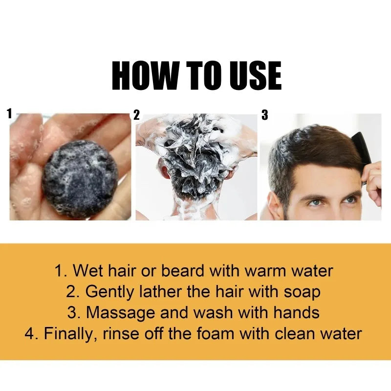 Shampoo em barra para escurecer cabelos brancos