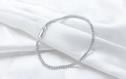 Rinntin 925 Sterling Silver Tennis Bracelets For Women Luxury 2mm 3mm 4mm Cubic Zirconia Shiny Tennis Bracelets Jewelry SB91