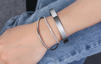 Rinntin 925 Sterling Silver Tennis Bracelets For Women Luxury 2mm 3mm 4mm Cubic Zirconia Shiny Tennis Bracelets Jewelry SB91