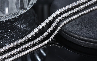 Rinntin 925 Sterling Silver Tennis Bracelets For Women Luxury 2mm 3mm 4mm Cubic Zirconia Shiny Tennis Bracelets Jewelry SB91