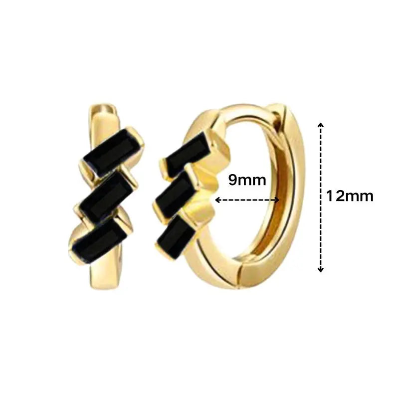 925 Sterling Silver Ear Needle Black Zircon Butterfly/Water Drop Hoop Earrings Drop Earrings For Women Fashion Wedding Jewelry