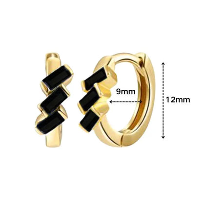 925 Sterling Silver Ear Needle Black Zircon Butterfly/Water Drop Hoop Earrings Drop Earrings For Women Fashion Wedding Jewelry