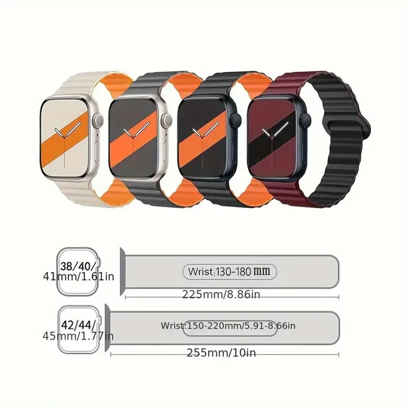 Magnetic silicone watch band for Apple Watch 38/40/41mm42/44/45/49mm, sport loop men's women's watch band for iWatch 987654321Se