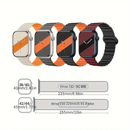Magnetic silicone watch band for Apple Watch 38/40/41mm42/44/45/49mm, sport loop men's women's watch band for iWatch 987654321Se
