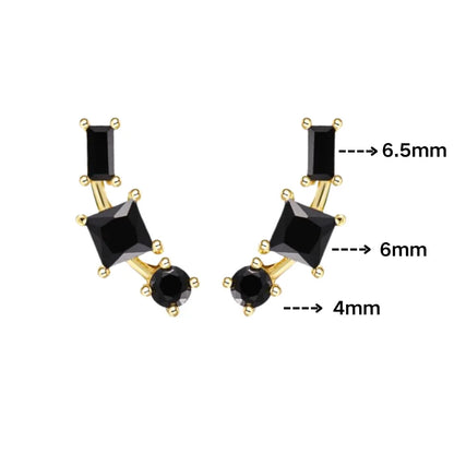 925 Sterling Silver Ear Needle Black Zircon Butterfly/Water Drop Hoop Earrings Drop Earrings For Women Fashion Wedding Jewelry