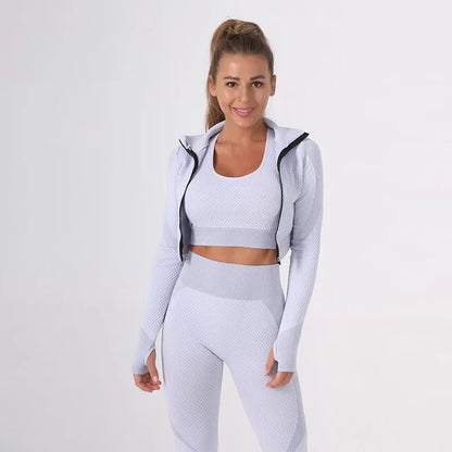 Breathable Yoga Suit Women's Simple High-waisted Sportswear Slimming Smoothing Outline Naked Feeling Yoga Set