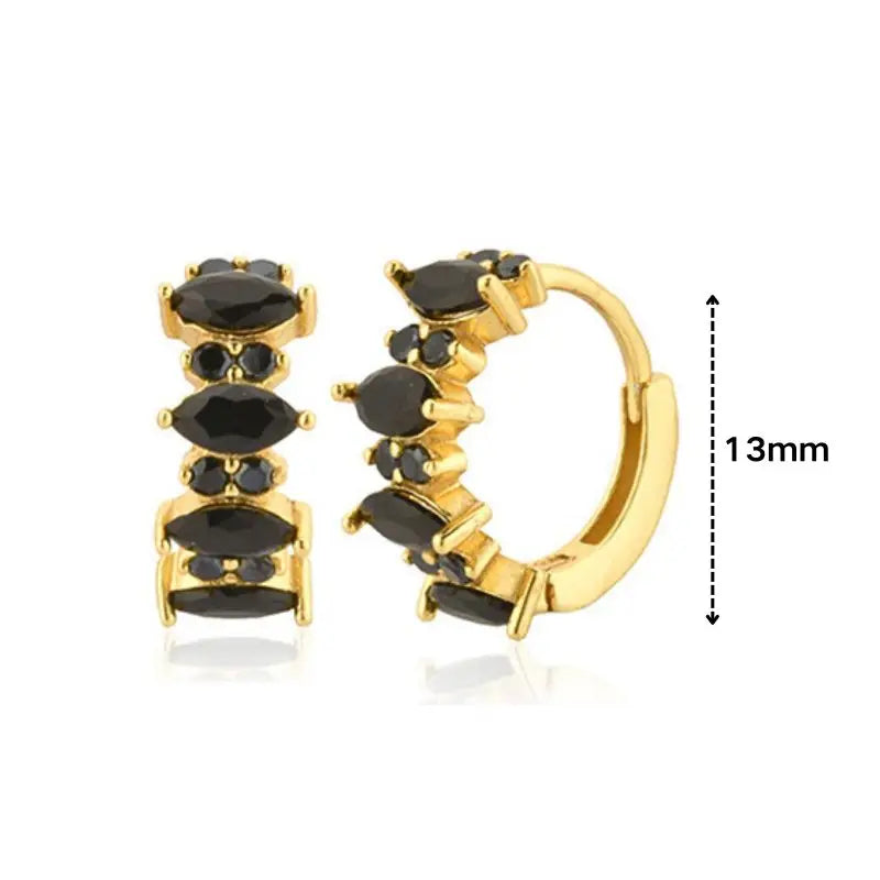 925 Sterling Silver Ear Needle Black Zircon Butterfly/Water Drop Hoop Earrings Drop Earrings For Women Fashion Wedding Jewelry