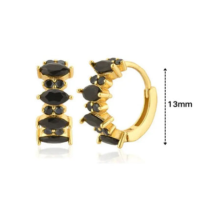 925 Sterling Silver Ear Needle Black Zircon Butterfly/Water Drop Hoop Earrings Drop Earrings For Women Fashion Wedding Jewelry