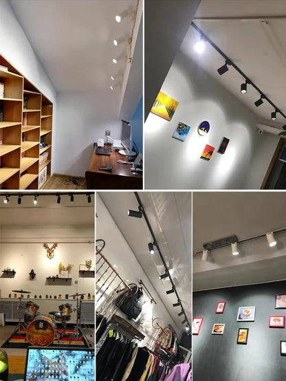 LED Track Light 220V Spotlight Rail COB Ceiling Lamp Set For Kitchen