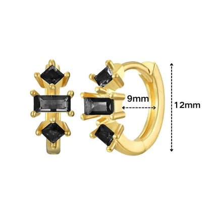 925 Sterling Silver Ear Needle Black Zircon Butterfly/Water Drop Hoop Earrings Drop Earrings For Women Fashion Wedding Jewelry