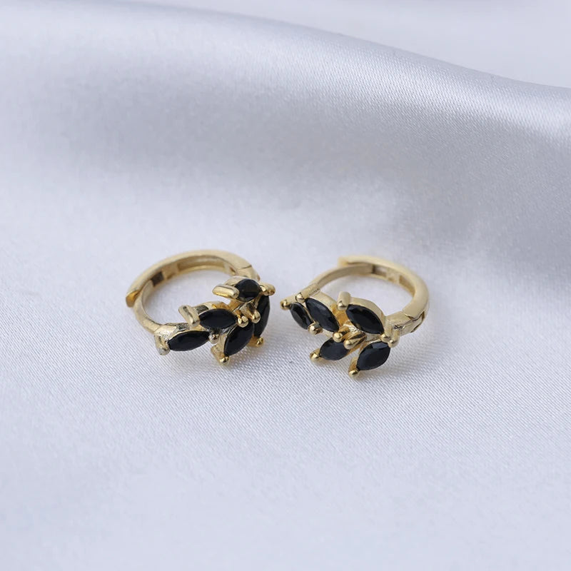 925 Sterling Silver Ear Needle Black Zircon Butterfly/Water Drop Hoop Earrings Drop Earrings For Women Fashion Wedding Jewelry