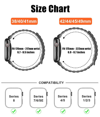 Magnetic silicone watch band for Apple Watch 38/40/41mm42/44/45/49mm, sport loop men's women's watch band for iWatch 987654321Se