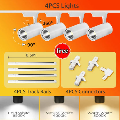 LED Track Light 220V Spotlight Rail COB Ceiling Lamp Set For Kitchen