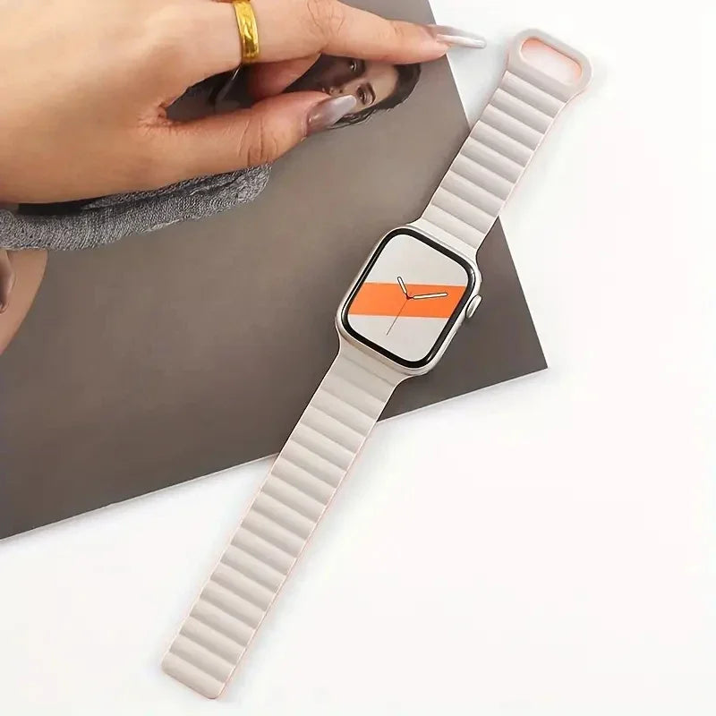 Magnetic silicone watch band for Apple Watch 38/40/41mm42/44/45/49mm, sport loop men's women's watch band for iWatch 987654321Se