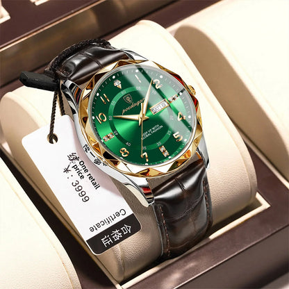 New Swiss Brand Men's Watch Waterproof Luminous Leather Strap Live Broadcast Popular Export Model One Piece Agency