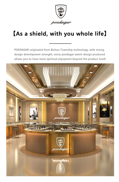 POEDAGAR Military Luxury Men Wristwatch Quartz Waterproof Luminous Chronograph Leather Man Watch Sports Men's Watches Male Reloj