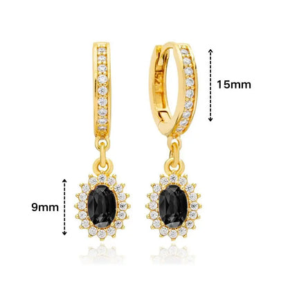 925 Sterling Silver Ear Needle Black Zircon Butterfly/Water Drop Hoop Earrings Drop Earrings For Women Fashion Wedding Jewelry