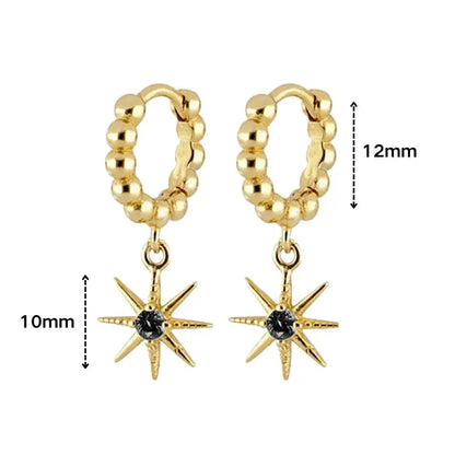 925 Sterling Silver Ear Needle Black Zircon Butterfly/Water Drop Hoop Earrings Drop Earrings For Women Fashion Wedding Jewelry