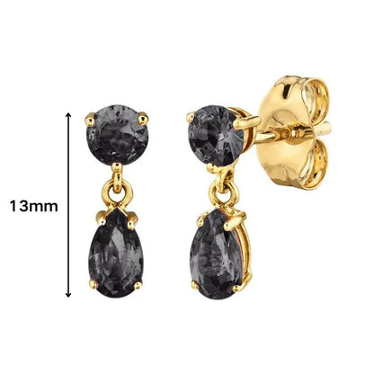 925 Sterling Silver Ear Needle Black Zircon Butterfly/Water Drop Hoop Earrings Drop Earrings For Women Fashion Wedding Jewelry