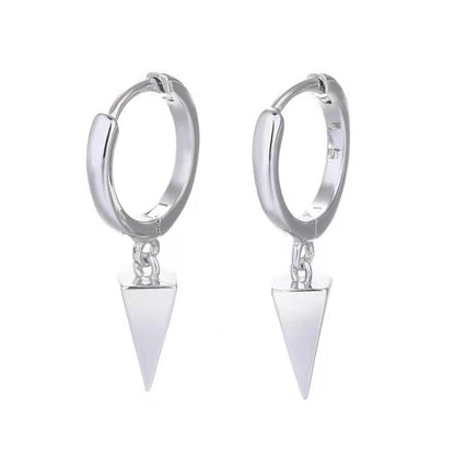 925 Silver Needle Cross/Star/Inverted Triangle Hollow Pendant Hoop Earrings For Women Simple Design Earrings Fashion Jewelry