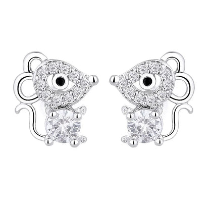 New 925 Sterling Silver AAA Zircon Stud Earrings For Women Fashion Exquisite Student Girlfriend Jewelry Accessories Heart Gift