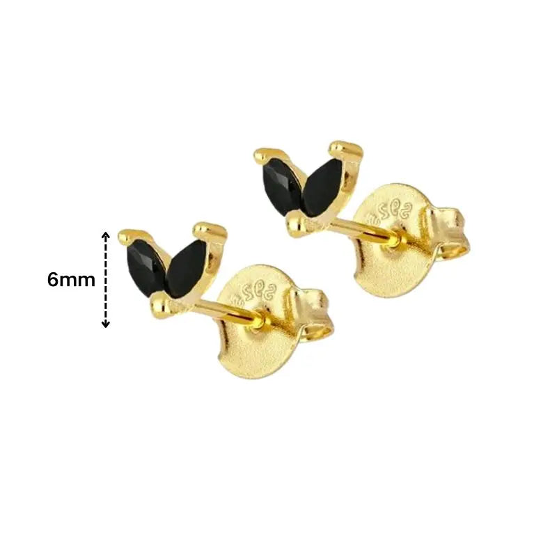 925 Sterling Silver Ear Needle Black Zircon Butterfly/Water Drop Hoop Earrings Drop Earrings For Women Fashion Wedding Jewelry