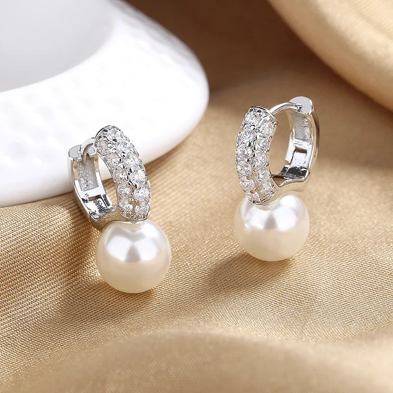 New 925 Sterling Silver AAA Zircon Stud Earrings For Women Fashion Exquisite Student Girlfriend Jewelry Accessories Heart Gift