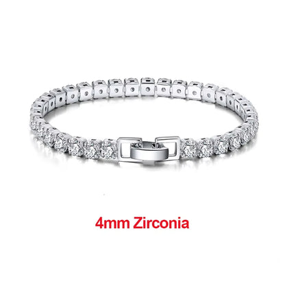 Rinntin 925 Sterling Silver Tennis Bracelets For Women Luxury 2mm 3mm 4mm Cubic Zirconia Shiny Tennis Bracelets Jewelry SB91