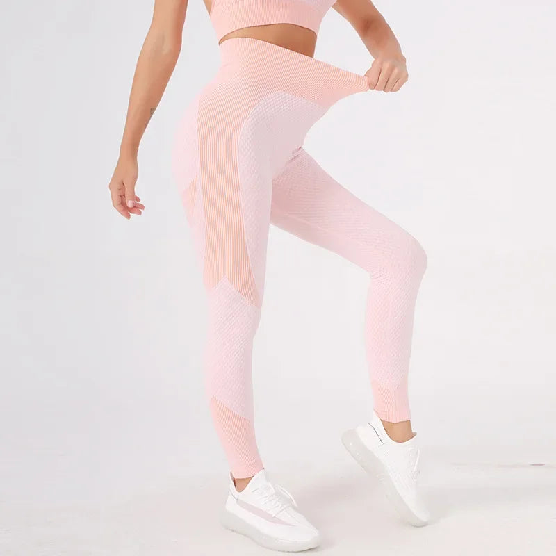 Breathable Yoga Suit Women's Simple High-waisted Sportswear Slimming Smoothing Outline Naked Feeling Yoga Set