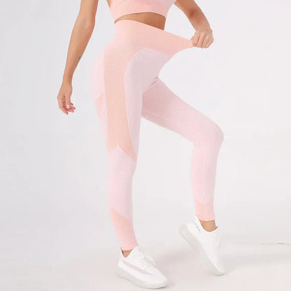 Breathable Yoga Suit Women's Simple High-waisted Sportswear Slimming Smoothing Outline Naked Feeling Yoga Set