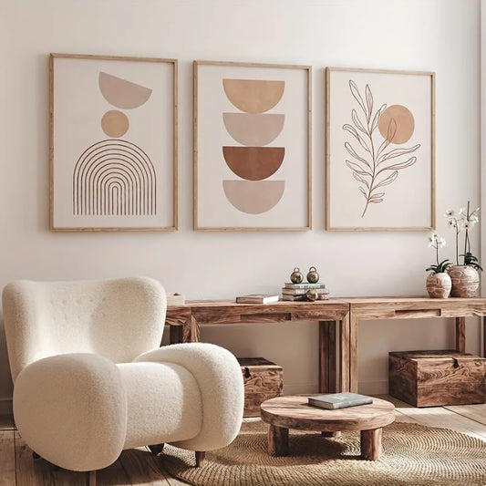 3pcs Canvas Poster, Modern Art, Bohemian Abstract Canvas Paintings, Ideal Gift for Bedroom Living Room, Wall Art Decor, No Frame