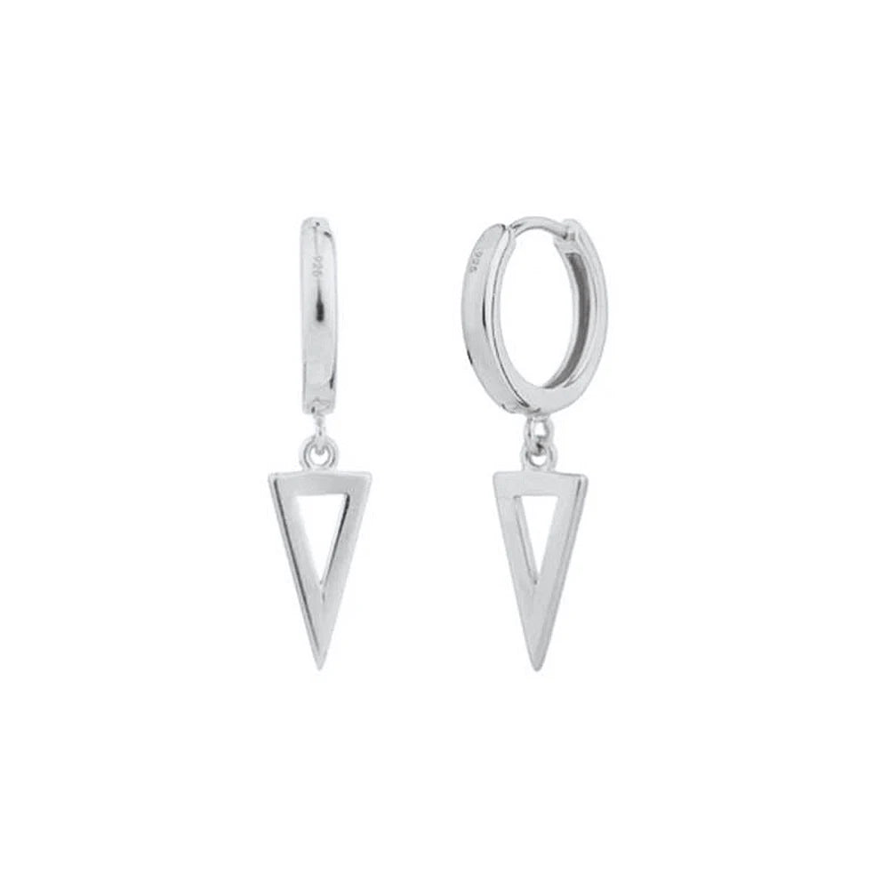 925 Silver Needle Cross/Star/Inverted Triangle Hollow Pendant Hoop Earrings For Women Simple Design Earrings Fashion Jewelry