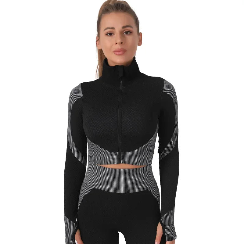 Breathable Yoga Suit Women's Simple High-waisted Sportswear Slimming Smoothing Outline Naked Feeling Yoga Set