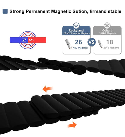 Magnetic silicone watch band for Apple Watch 38/40/41mm42/44/45/49mm, sport loop men's women's watch band for iWatch 987654321Se