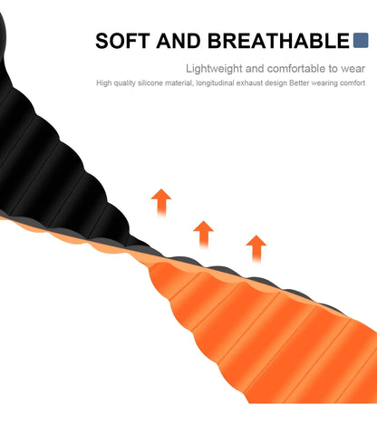 Magnetic silicone watch band for Apple Watch 38/40/41mm42/44/45/49mm, sport loop men's women's watch band for iWatch 987654321Se