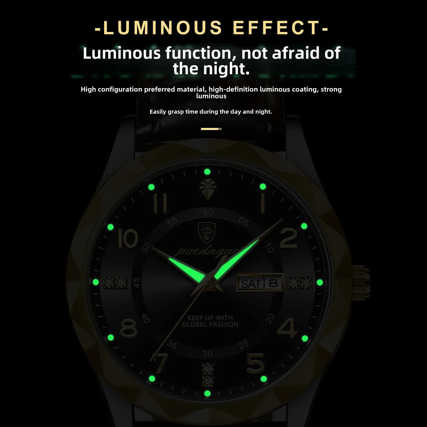 New Swiss Brand Men's Watch Waterproof Luminous Leather Strap Live Broadcast Popular Export Model One Piece Agency