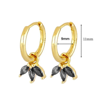 925 Sterling Silver Ear Needle Black Zircon Butterfly/Water Drop Hoop Earrings Drop Earrings For Women Fashion Wedding Jewelry