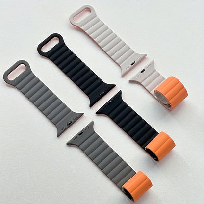 Magnetic silicone watch band for Apple Watch 38/40/41mm42/44/45/49mm, sport loop men's women's watch band for iWatch 987654321Se