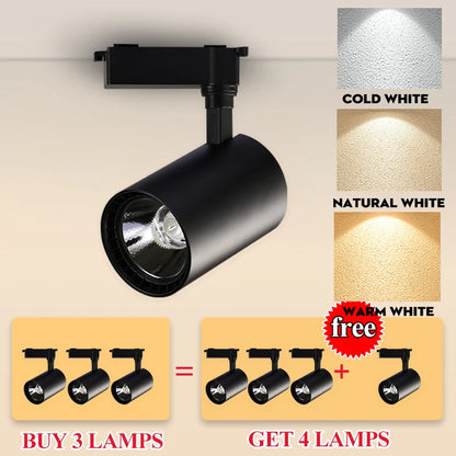 LED Track Light 220V Spotlight Rail COB Ceiling Lamp Set For Kitchen