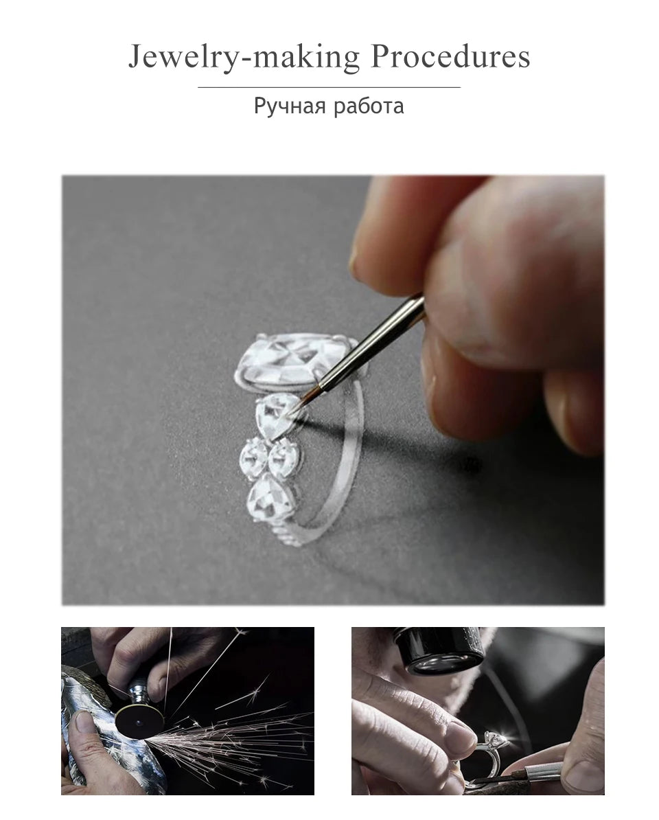 Natural Black Spinel Sterling Silver Yellow Gold Plated 2.6 Carats Genuine Gemstone Classic Design Women Luxury Style Jewelrys