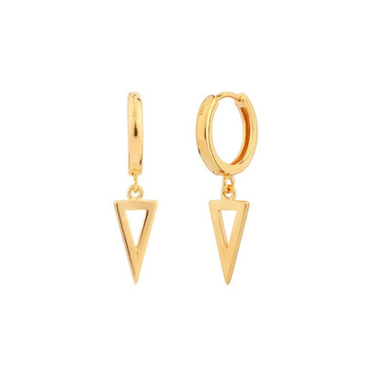 925 Silver Needle Cross/Star/Inverted Triangle Hollow Pendant Hoop Earrings For Women Simple Design Earrings Fashion Jewelry