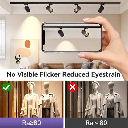 LED Track Light 220V Spotlight Rail COB Ceiling Lamp Set For Kitchen