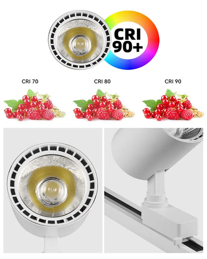 LED Track Light 220V Spotlight Rail COB Ceiling Lamp Set For Kitchen