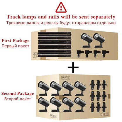 LED Track Light 220V Spotlight Rail COB Ceiling Lamp Set For Kitchen