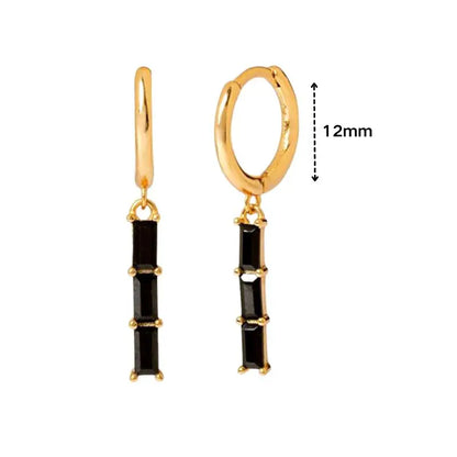 925 Sterling Silver Ear Needle Black Zircon Butterfly/Water Drop Hoop Earrings Drop Earrings For Women Fashion Wedding Jewelry