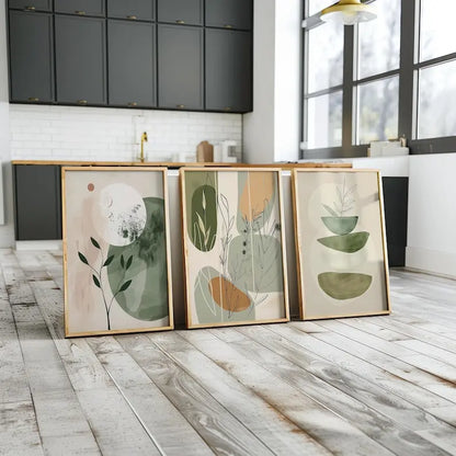 Botanical Art Set,Plant Wall Decor,Floral Boho Art,Earthy Tones Wall Art,Set of Three Floral Prints,Minimalist 3 Set of Poster