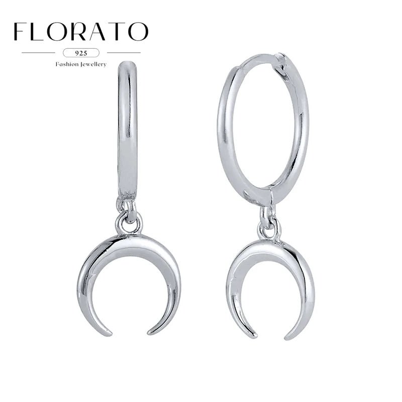 925 Silver Needle Cross/Star/Inverted Triangle Hollow Pendant Hoop Earrings For Women Simple Design Earrings Fashion Jewelry