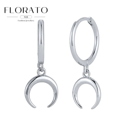 925 Silver Needle Cross/Star/Inverted Triangle Hollow Pendant Hoop Earrings For Women Simple Design Earrings Fashion Jewelry