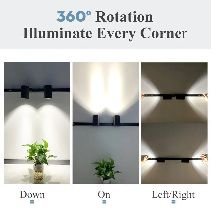 LED Track Light 220V Spotlight Rail COB Ceiling Lamp Set For Kitchen