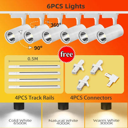LED Track Light 220V Spotlight Rail COB Ceiling Lamp Set For Kitchen